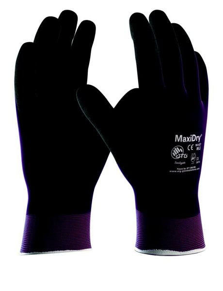 ATG (56-427) Nitril-Handschuhe MaxiDry, Größe: 9, Farbe: violett/schwarz, VE: 12 Paar, 2374-9