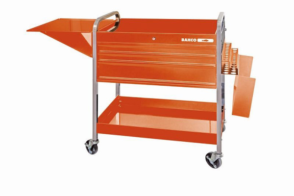 Bahco Rollwagen mit 3 Schubladen und 2 Einlageböden, orange, 1470KC5