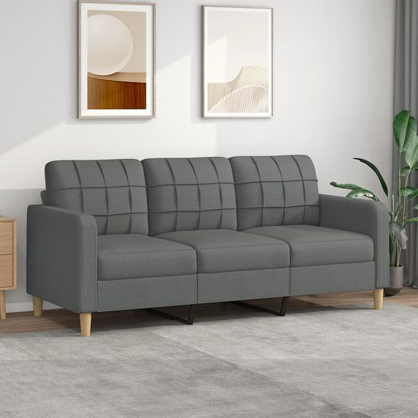 vidaXL 3-Sitzer-Sofa Dunkelgrau 180 cm Stoff, Top-Qualität, 359100