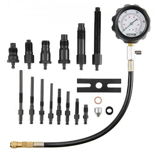 VEVOR Kompressionsmesser mit einem 80-mm-Manometer 0–1000 PSI und 0–70 bar Verdichtungsmesser inkl. 4x Adapter, QCQGYLCSYCY0OQGECV0