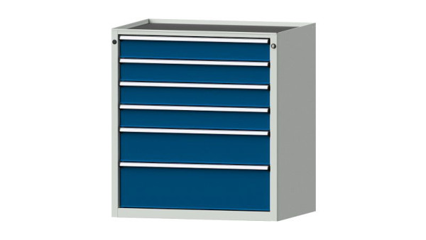 ANKE Werkbänke Schubladenschrank, Modell 3007 V, 910 x 675 x 980 mm, RAL 7035/5010, Wanne, 611.212