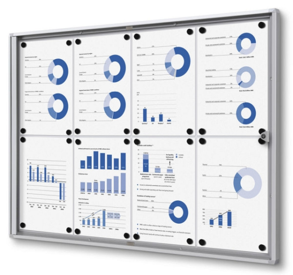Deskin Schaukasten Metallrückwand Innenbereich, Aluminium, 931 x 26 x 655 mm, 270052