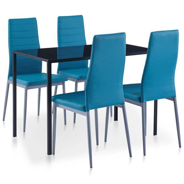 vidaXL 5-teilig Essgruppe Farbe Blau, 281703, 8719883599045