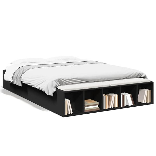 vidaXL Bettgestell Schwarz 135x190 cm Holzwerkstoff, 3280588