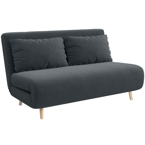 HOMCOM Schlafsofa, Gästebett, 3-fach verstellbare Rückenlehne, Kordoptik, bis 120 kg, 141 x 90 x 81 cm, Dunkelgrau, 839-902V00CG