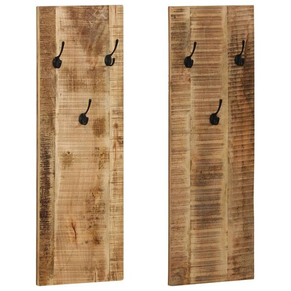 vidaXL Wandgarderobe Mangoholz Massiv 36x110x3 cm, VE: 2 Stück, 246025