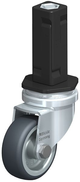 Blickle LRA-TPA 50G-EV03 Apparate-Lenkrolle mit Expander, Thermoplastisches Gummi-Elastomer, Grau, 847775