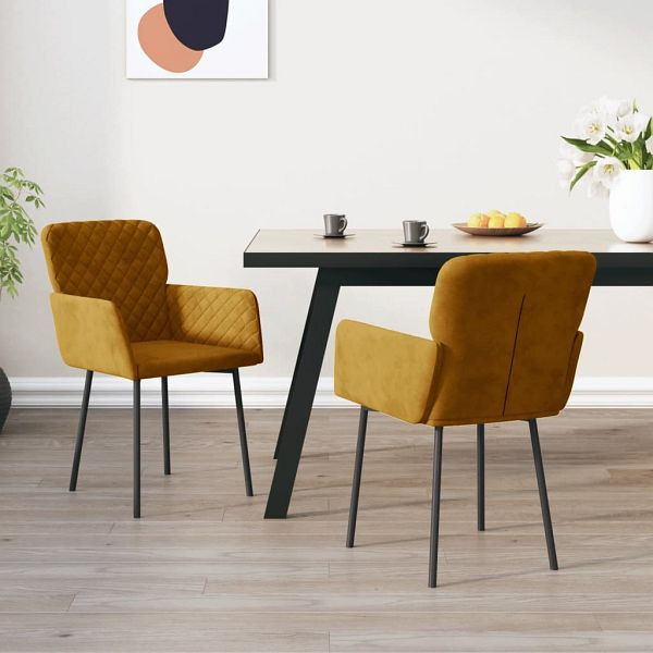 vidaXL Esszimmerstühle 2 Stück Braun Samt (Polyester), 344787