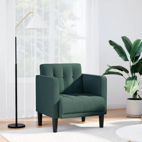 vidaXL Sessel mit Armlehnen Dunkelgrün 53 cm Stoff, 4100546