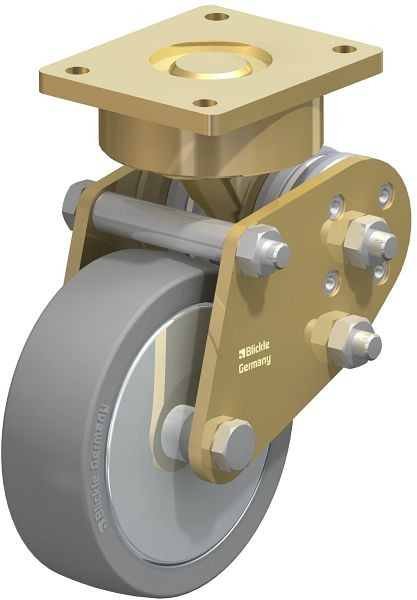 Blickle LPFE-ALTH 125K-AS-FA Schwerlast-Lenkrolle mit Polyurethan-Drehfedern, Blickle Extrathane®, Grau, 853749