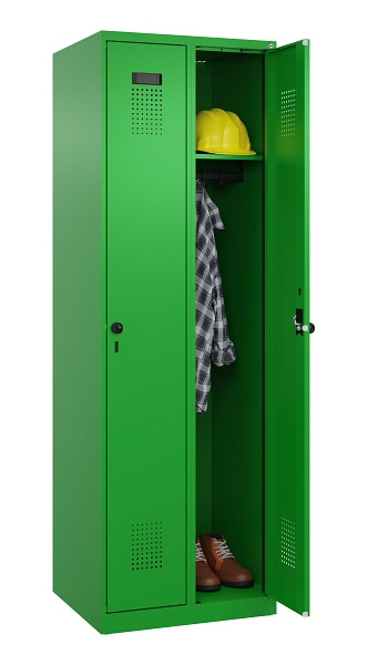 C+P Spind Evolo PLUS, 2 Abteile, 1850x600x500mm, 6037/6037, Verschluss Drehriegel, Ablageböden 2, 049000-20 S10026