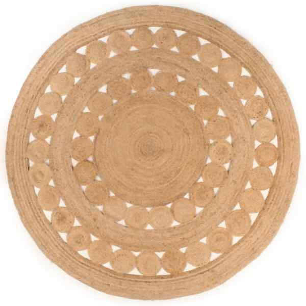 vidaXL Teppich Geflochten Jute 240 cm Rund, 343592, 8720286980316