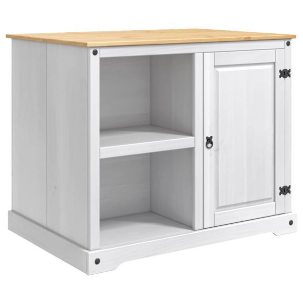 vidaXL Küchentrolley 2-teilig Weiß und Honigwachs 112 x 77 x 91,5 cm, 3425383