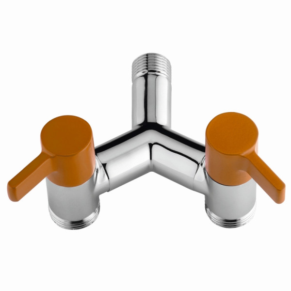 Aquajet Doppel-Y-Zapfstelle ECO terracotta, verchromt, VE: 4 Stück, 73145TCT