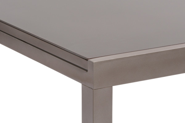 Merxx Tinetto Set 5-teilig, 4 Klappsessel, braunes Gestell, taupefarbener Textilbezug, 1 Semi Ausziehtisch, 150 (220) x 90 cm, 51033-210