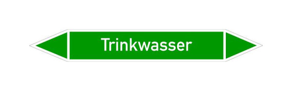 Schilder Klar Rohrleitungskennzeichen Trinkwasser, 187x26 mm Folie selbstklebend, 101468/61