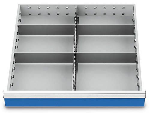 Bedrunka+Hirth Schubladeneinsätze T736 R 24-24, für Blendenhöhe 100/125mm, 1 x MF 600 mm, 4 x TW 300 mm, 144BLH100