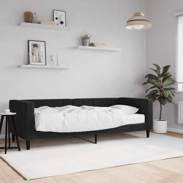 vidaXL Tagesbett mit Matratze Schwarz 80x200 cm Samt, 3196664