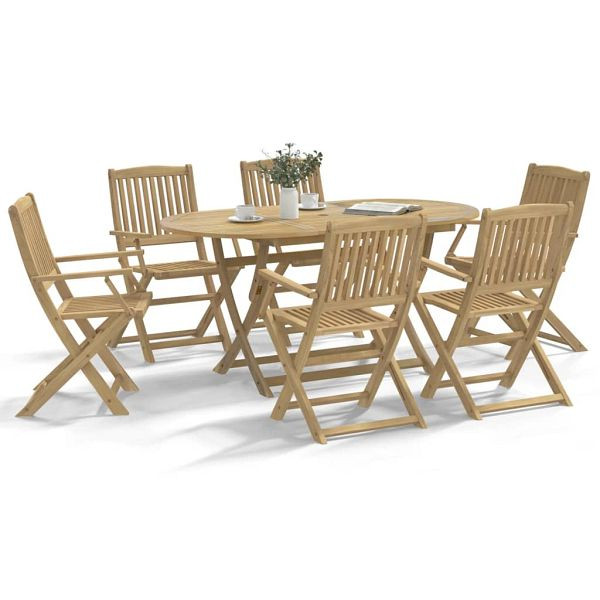 vidaXL 7-teilig Garten-Essgruppe Massivholz Akazie, 3214238