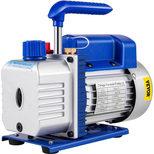 VEVOR 9 CFM 1 HP Rotations-2-Stufen-Vakuumpumpe Kältemittelmessgeräte Werkzeuge Klimaanlage, 9CF1HPZKBJB000001V2