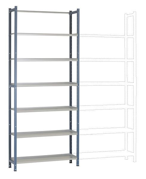 Manuflex Archiv-Grundregal mit 6 Stahlböden, HxBxT = 2250 x 960 x 300 mm, RA2213.5007