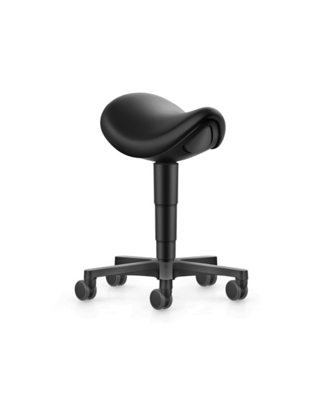 bimos Allround Sattelhocker mit Rollen, Kunstleder apricot, Sitzhöhe 540-800 mm, Kunststoff Fußkreuz, 9473-MG76