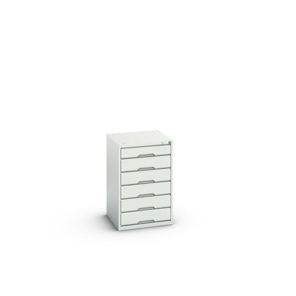 bott verso Schubladenschrank, mit 6 Schubladen, BxTxH: 525 x 550 x 800 mm, Lichtgrau / Lichtgrau, 16925014.16