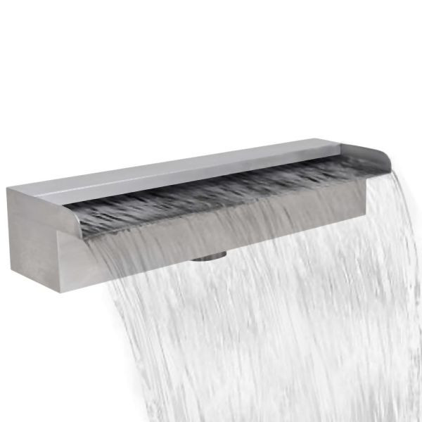 vidaXL Pool-Wasserfall Fontäne Rechteckig Edelstahl 45 cm, 41666