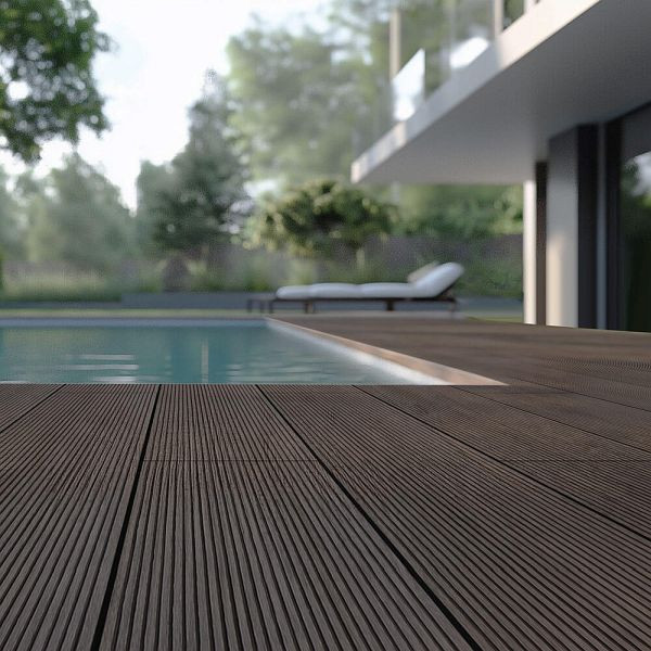 HOME DELUXE WPC Terrassendielen Komplettset (inkl. Unterkonstruktion) SAMANA, Dunkelbraun VE: 10 m², 34702