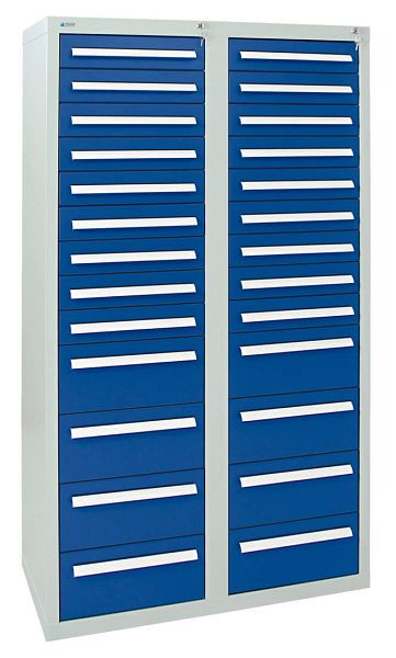 stumpf Schubladenschrank Serie T-100/35-4, RAL 7035/5010, 26 Schubladen (18x100, 8x200mm), 8154874