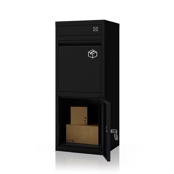 Jan Nowak Paket- und Briefkasten, Paketbox, aus Metall, für den Außenbereich, abschließbar, schwarz PAT, 2190