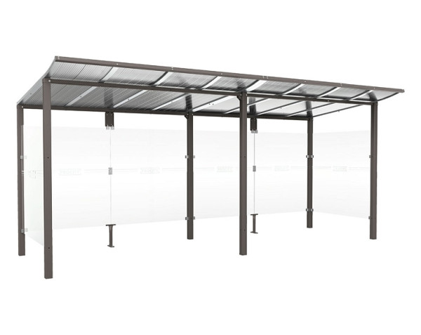 Procity Wartehalle Modulo - Mit Seitenverkleidungen, Farbe Procity grau, Maße: Breite 5000 x Höhe 2250 x Tiefe 2000 mm, 529671.GPRO