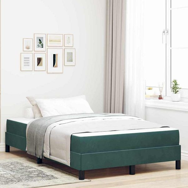 vidaXL Boxspringbett mit Matratze Dunkelgrün 120 x 190 cm Samt, 3398680