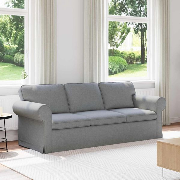 vidaXL Sofa 180cm Hellgrau Metall, 42024313, 8721364376144