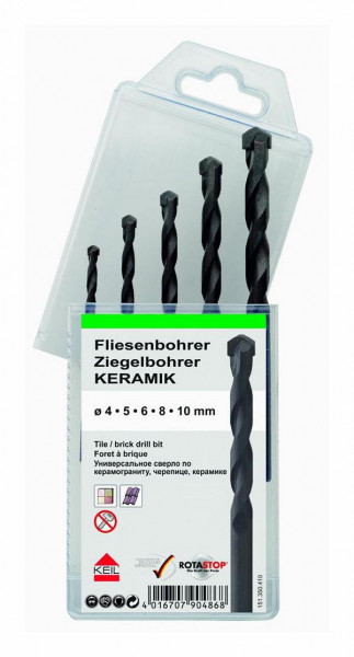 KEIL Schlagbohrer Sortiment Fliesen-/Ziegelbohrer KERAMIK MultiPack 5-teilig, A1.151.350.410