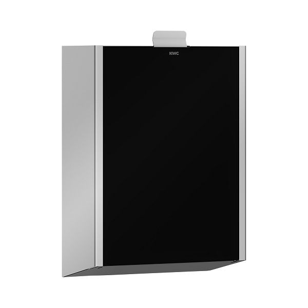 KWC Hygieneabfallbehälter, EXOS, Edelstahl, AP, 230x346x125 mm, Front ESG schwarz, 3,7l, 2030030108