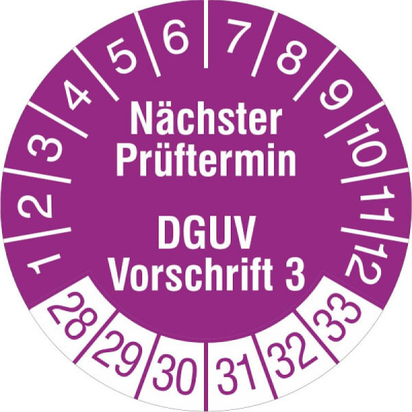 Stein HGS Prüfplaketten o. Jahresfarbe (6 Jahre), Nächster Prüftermin, 2028-2033, 31.c7045-28