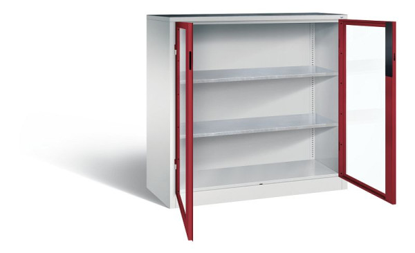 C+P Werkzeugschrank Acurado, H1200xB1200xT500mm, Farbe: Lichtgrau / Rubinrot, Muldengriff, 8531-0552 S10013