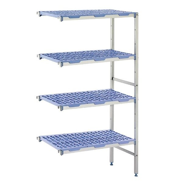 Tournus Eckregal 145 x 50cm, 4 Regalablagen, Aluminium und Polypropylen, GM622