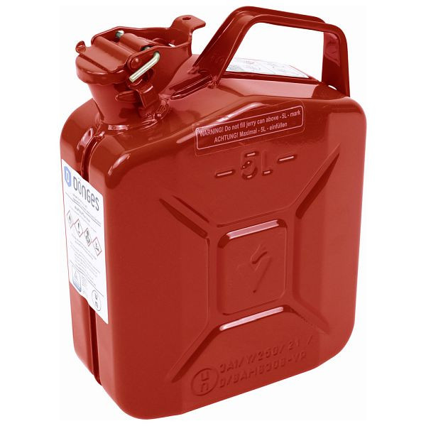 Dönges Stahlblech-Benzinkanister, 5 l, rot, 200024