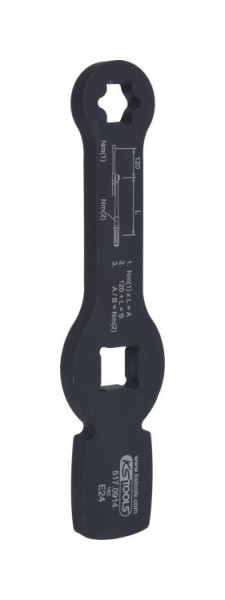 KS Tools 3/4" Schlag-Torx-E-Schlüssel mit 2 Schlagflächen, E24, 517.0914