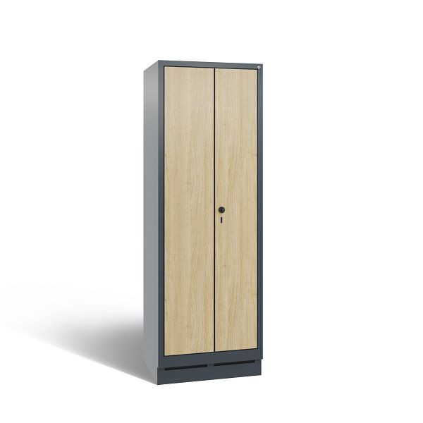 C+P Spind Evolo, 2 Abteile, H1800xB610xT500 mm, Anthrazit/MDF Eiche, 48022-20 S10465