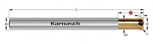Karnasch VHM-HPC-Fräser bis 60 HRC d= 2,0 / r= 0,5 HXC-Nano³, 306433020005