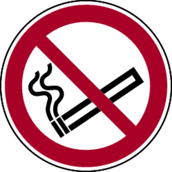Schilder Klar Verbotszeichen Rauchen verboten DIN EN ISO 7010-P002, 20 mm Folie selbstklebend, 3221/67