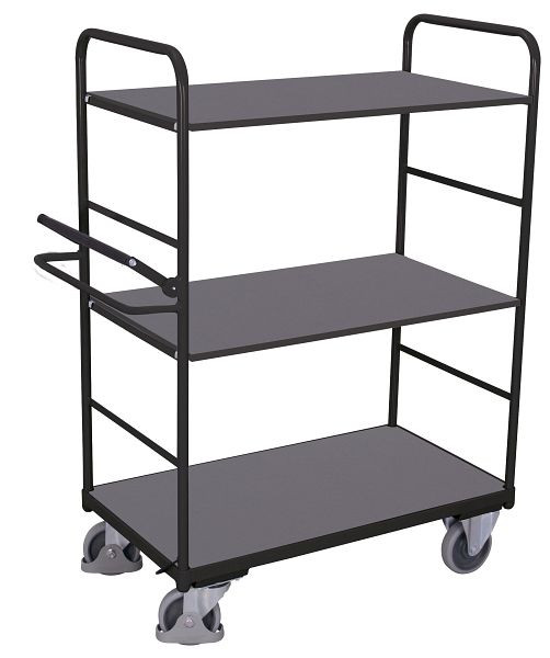 VARIOfit Etagenwagen hoch mit Totmannbremse, Außenmaße: 1.195 x 600 x 1.530 mm, RAL 7016 anthrazitgrau, sw-600.265/AG