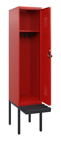 C+P Spind Evolo PLUS, 1 Abteil, 1950x400x815mm, 3020/3020, Drehriegel, Sitzfläche Kunststoff, 0490405-12 S10079