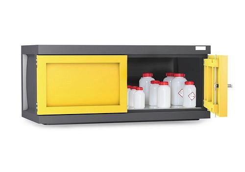 DENIOS Aufsatzschrank Polystore PS-1211-A1, B 1225 mm, 1 Edelstahl-Gitterrost, 248953