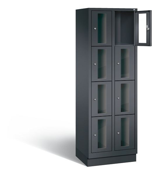 C+P Schließfachschrank Classic, H1800xB610xT500mm, Farbe: Schwarzgrau, 8020A204 S10015