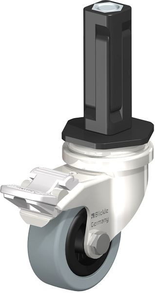 Blickle LRXA-VPA 50G-FI-EXV02 Edelstahl-Apparate-Lenkrolle mit Expander & Feststeller, Vollgummi, Grau, 856412