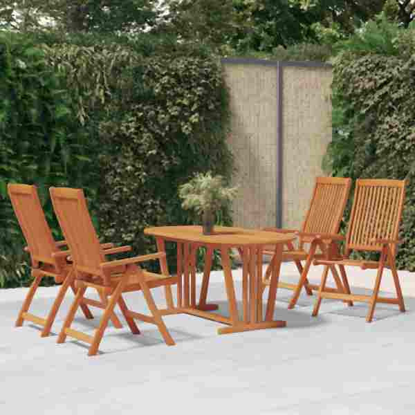 vidaXL 5-tlg. Garten-Essgruppe Massivholz Eukalyptus, 3087338